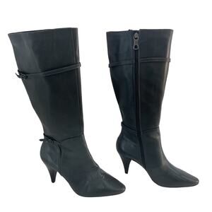 BCBGMAXAZRIA Women's Tall Black Leather Riding Boots, Size 10, Good Condition